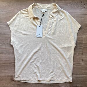NWT Tilley Linen Open Collar Tee